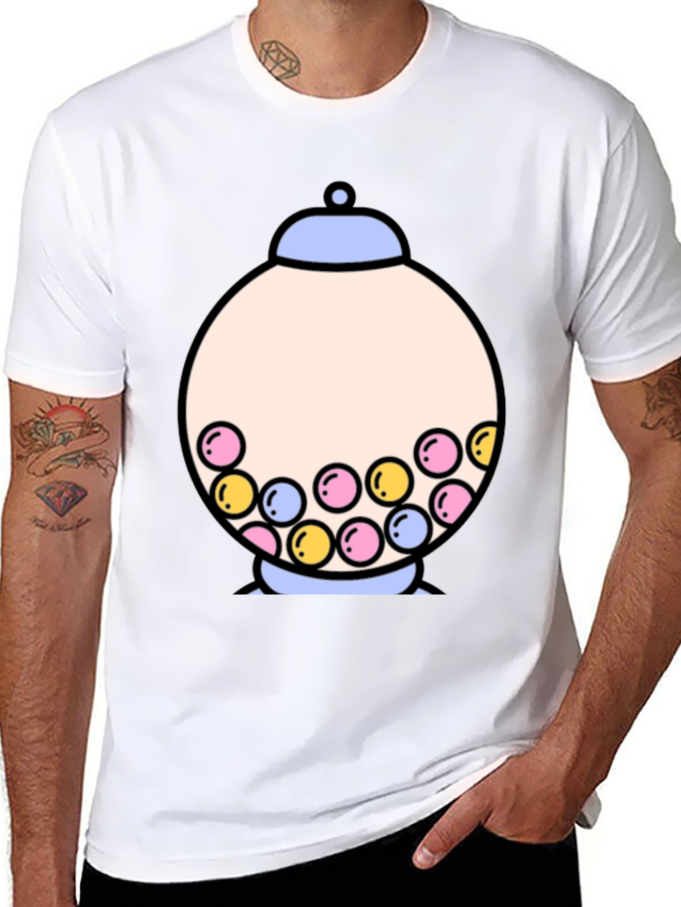 Gumball Machine Graphic Tee - Funky Black T-Shirt
