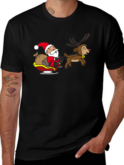 Santa and Reindeer Graphic T-Shirt