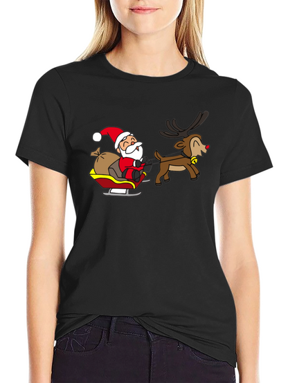 Santa and Reindeer Graphic T-Shirt