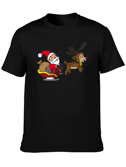 Santa and Reindeer Graphic T-Shirt