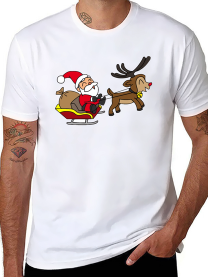 Santa and Reindeer Graphic T-Shirt