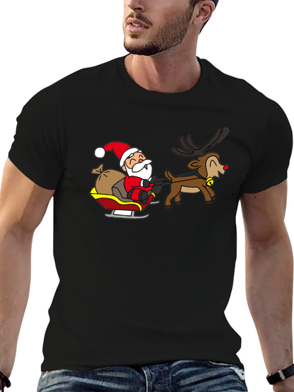 Santa and Reindeer Graphic T-Shirt