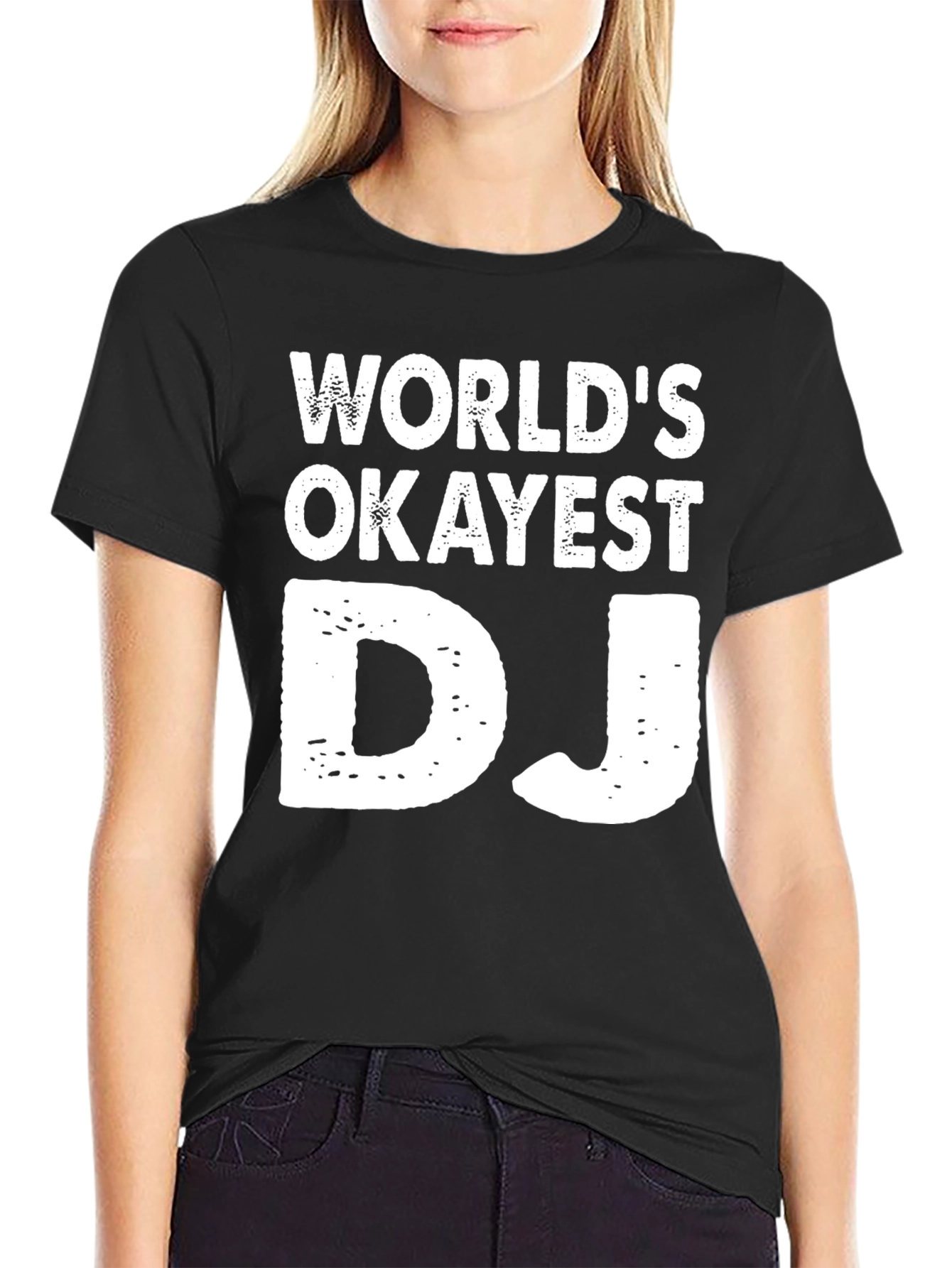 Worlds Okayest DJ Graphic Tee - Black