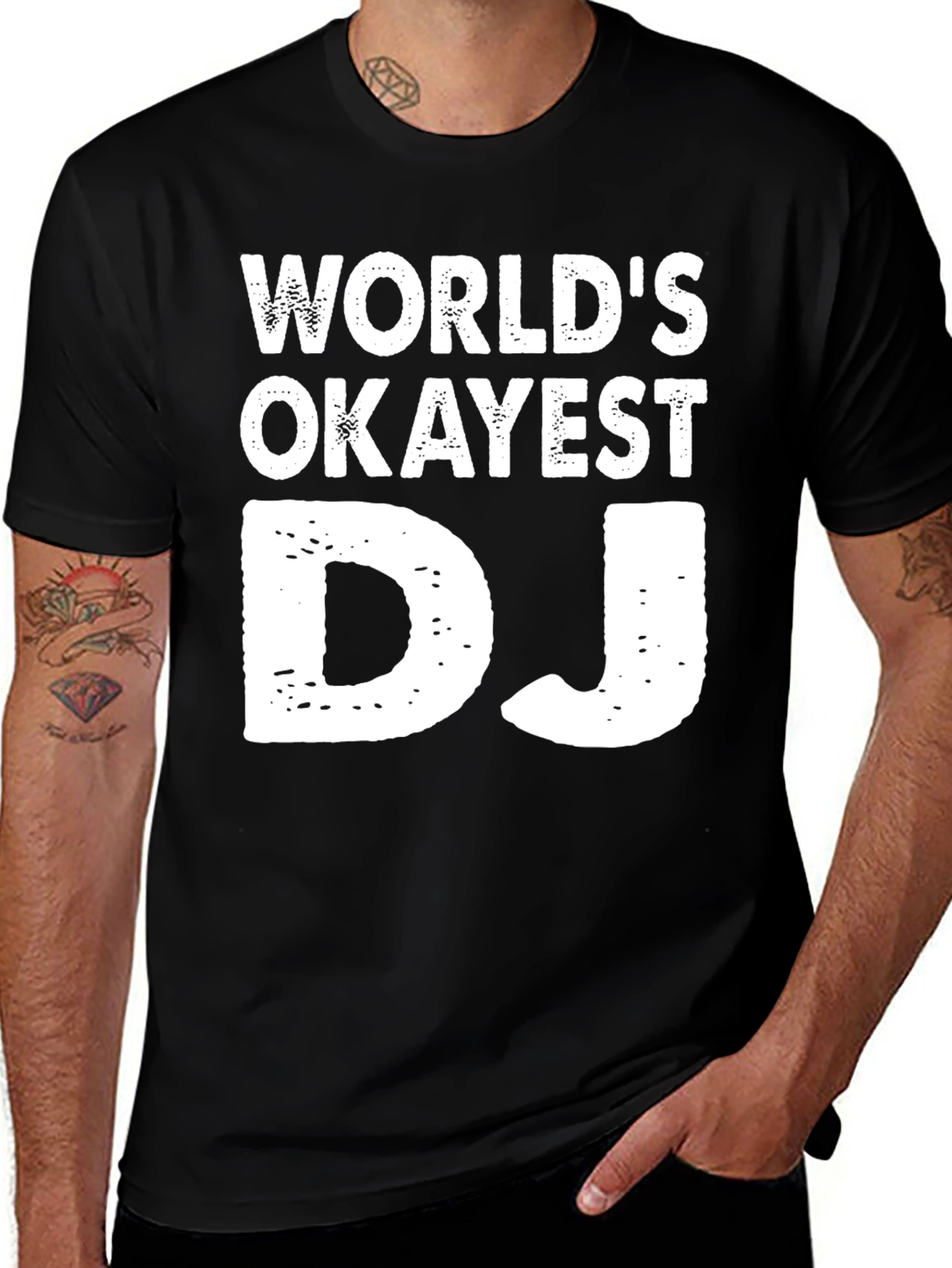 Worlds Okayest DJ Graphic Tee - Black