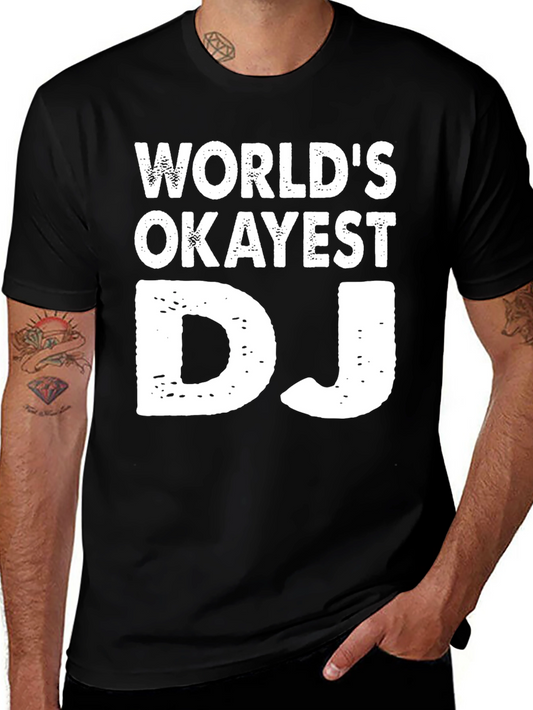 Worlds Okayest DJ Graphic Tee - Black
