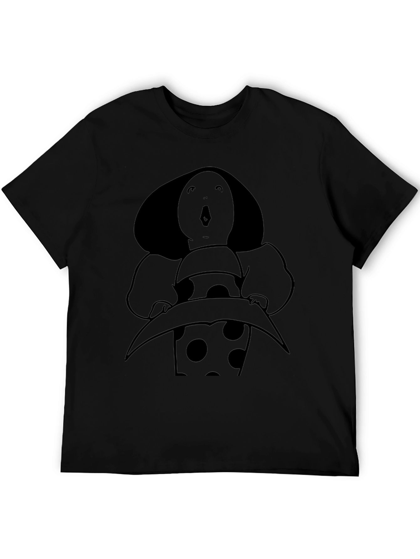 Artistic Black Graphic Tee - Avant Garde Portrait