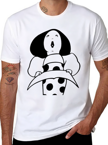 Artistic Black Graphic Tee - Avant Garde Portrait