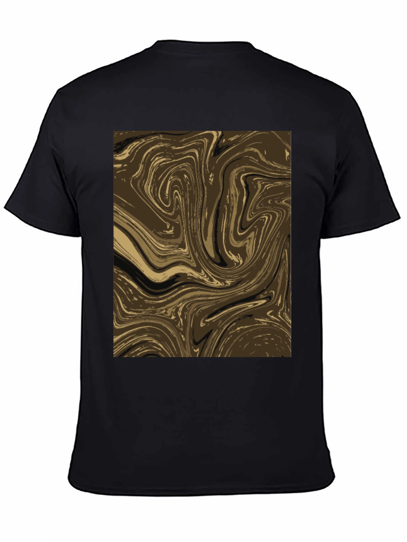 Abstract Swirl Graphic Tee - Brown