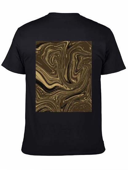 Abstract Swirl Graphic Tee - Brown