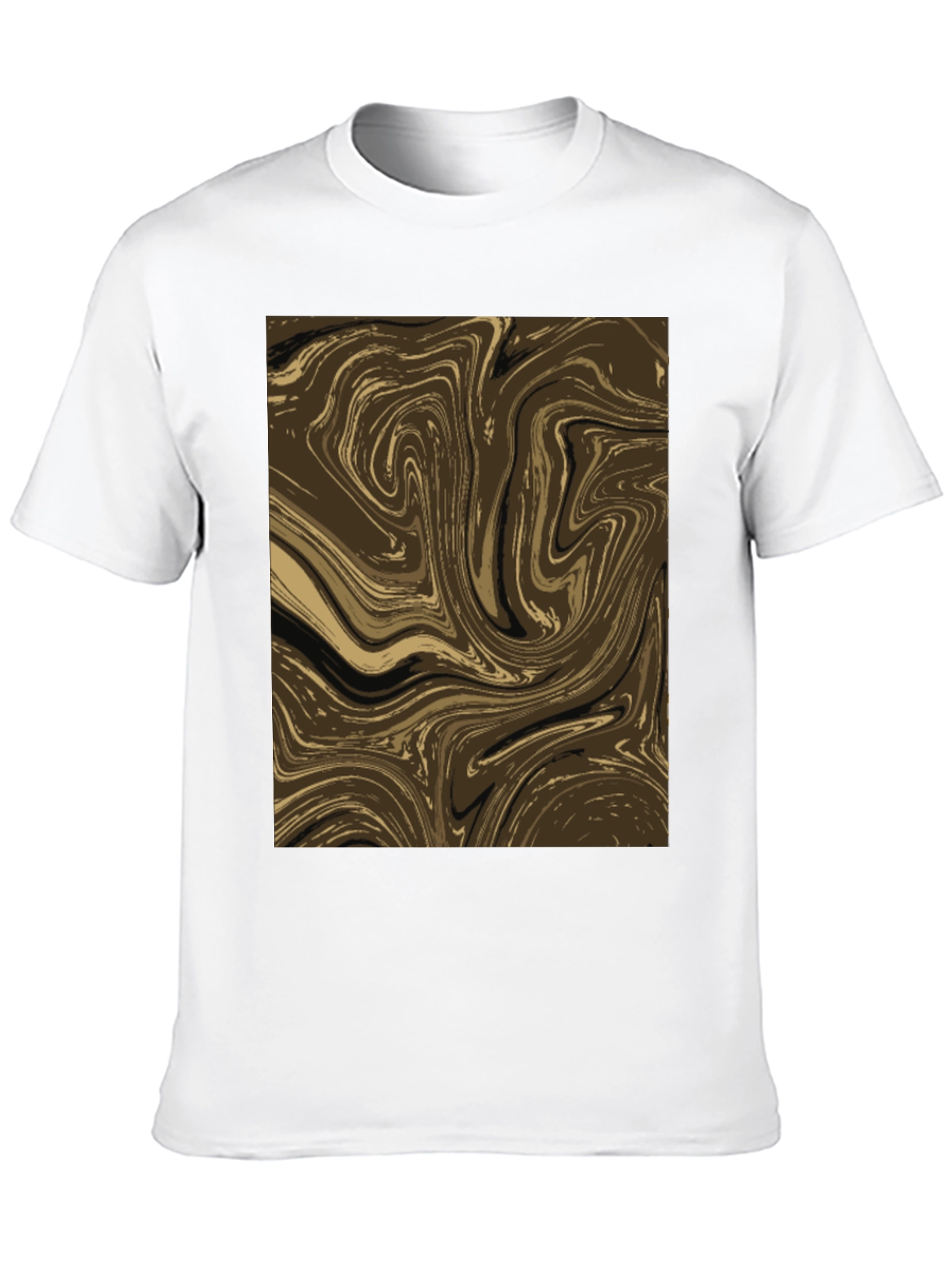 Abstract Swirl Graphic Tee - Brown