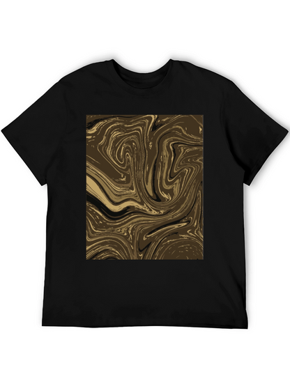 Abstract Swirl Graphic Tee - Brown