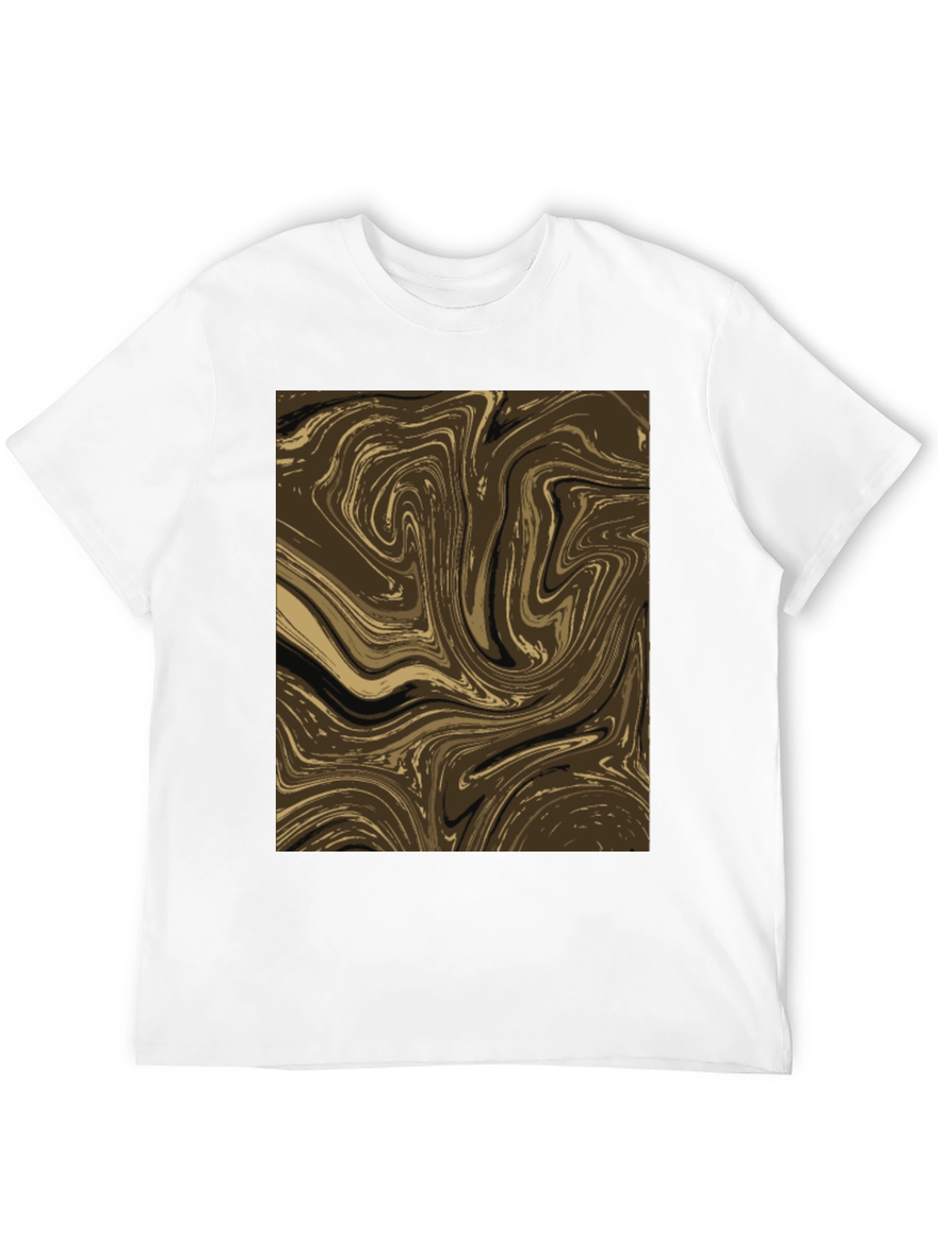Abstract Swirl Graphic Tee - Brown