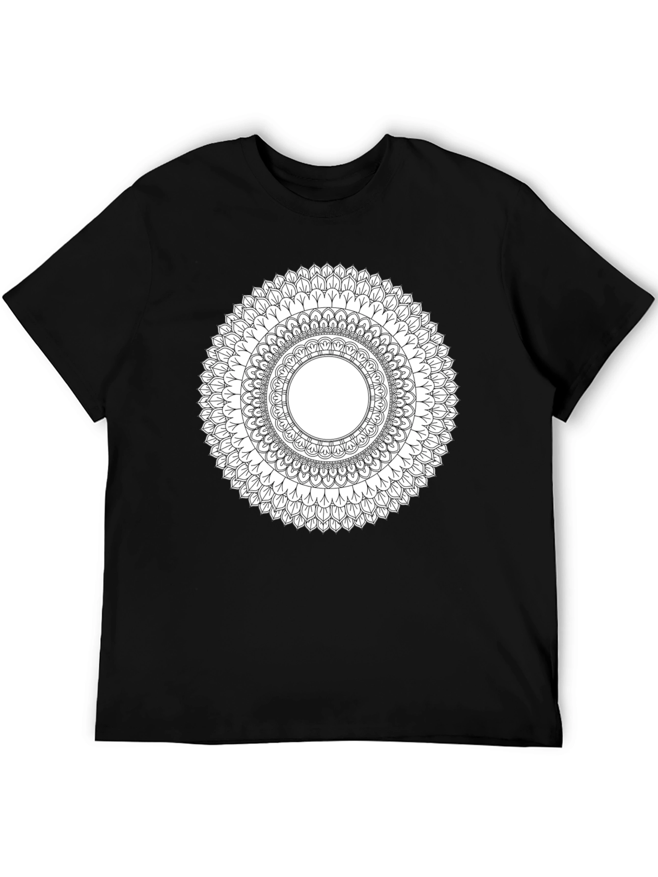 Mandala Print Black T-Shirt