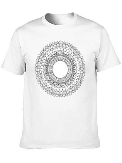 Mandala Print Black T-Shirt