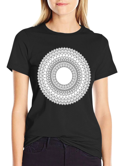 Mandala Print Black T-Shirt