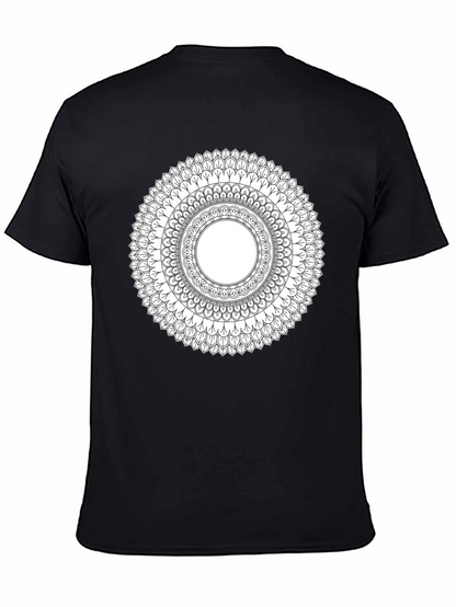Mandala Print Black T-Shirt
