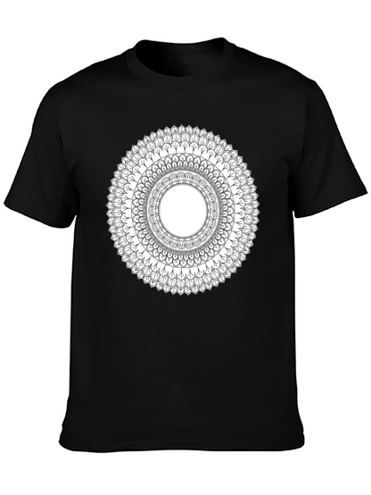 Mandala Print Black T-Shirt