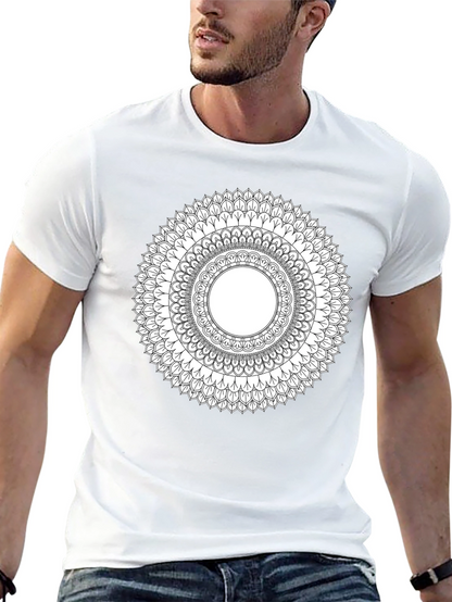Mandala Print Black T-Shirt