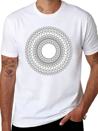Mandala Print Black T-Shirt