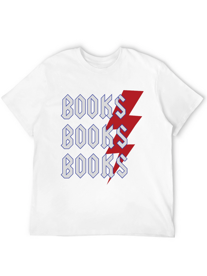 Books Lightning Bolt T-Shirt Black Cotton Tee