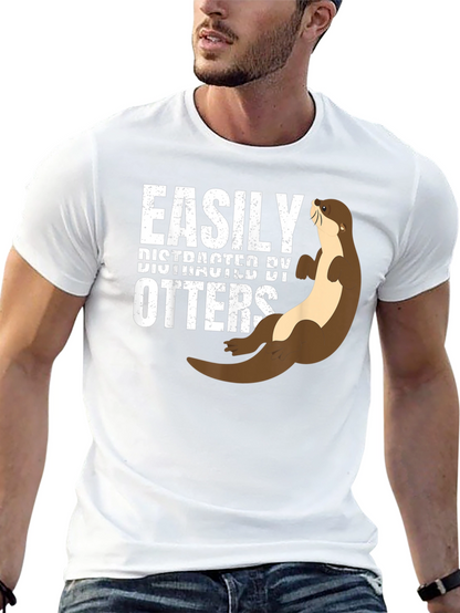 Easily Distracted By Otters Funny T-Shirt