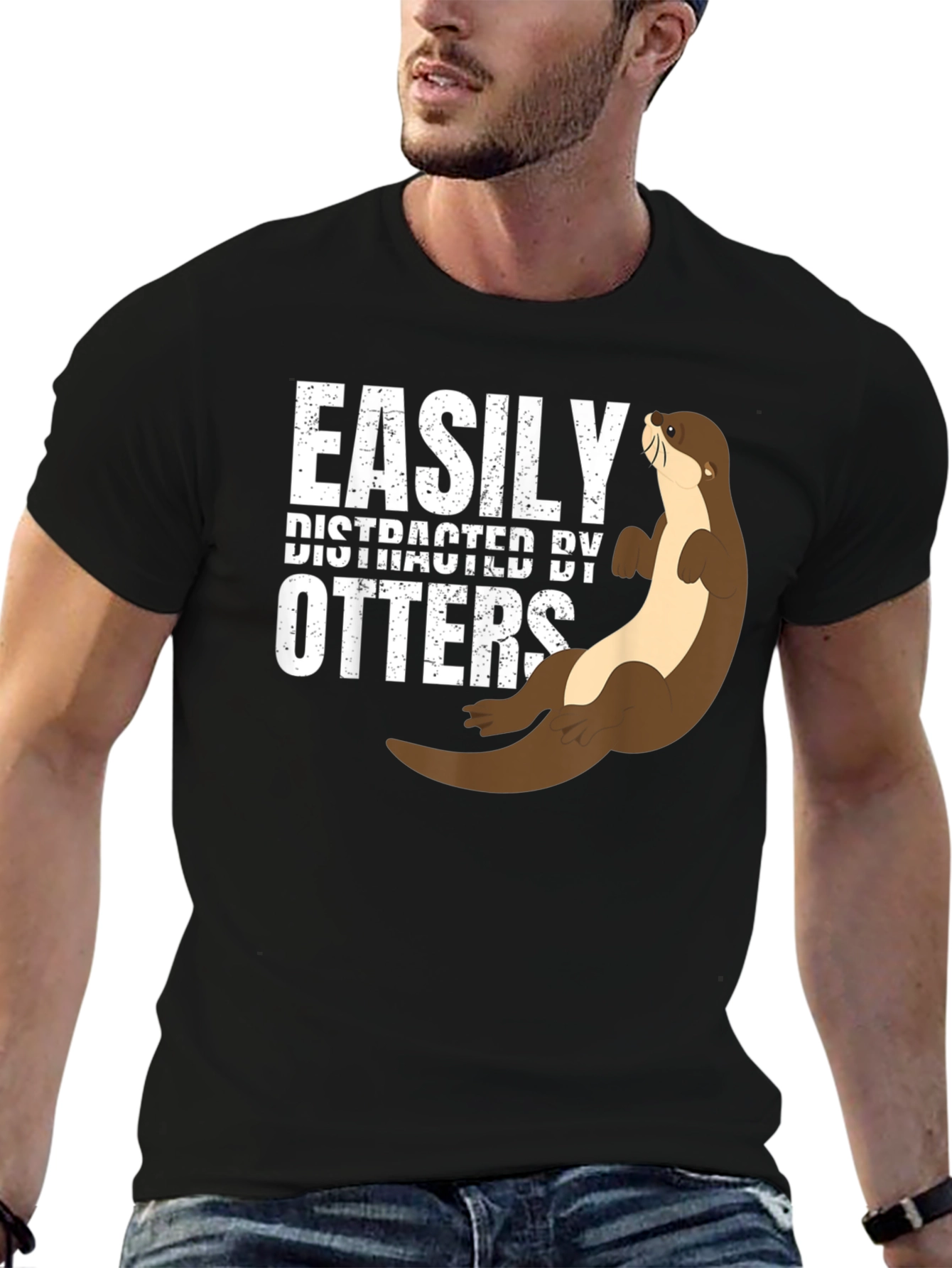 Easily Distracted By Otters Funny T-Shirt