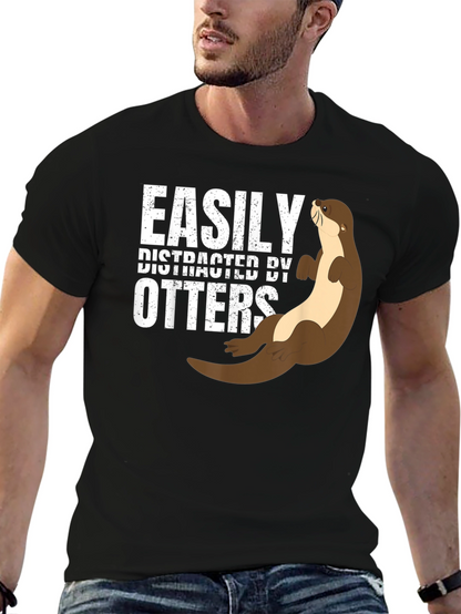 Easily Distracted By Otters Funny T-Shirt