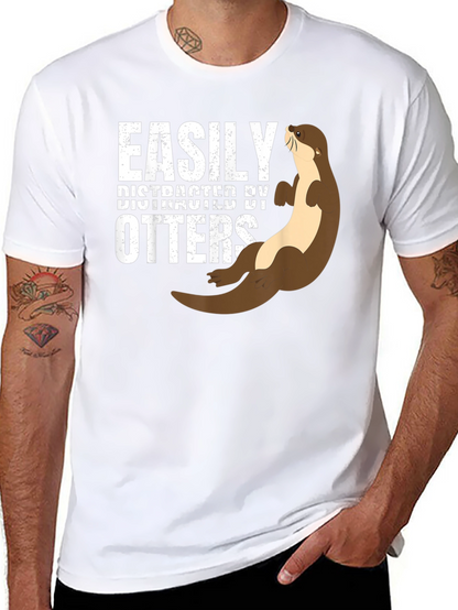 Easily Distracted By Otters Funny T-Shirt