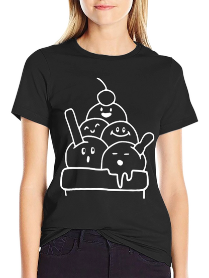 Ice Cream Scoop Graphic Tee - Black