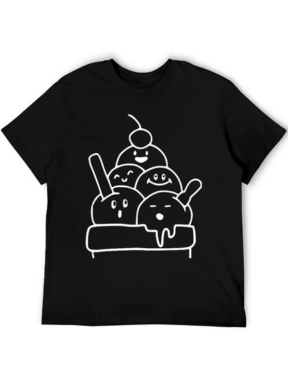 Ice Cream Scoop Graphic Tee - Black