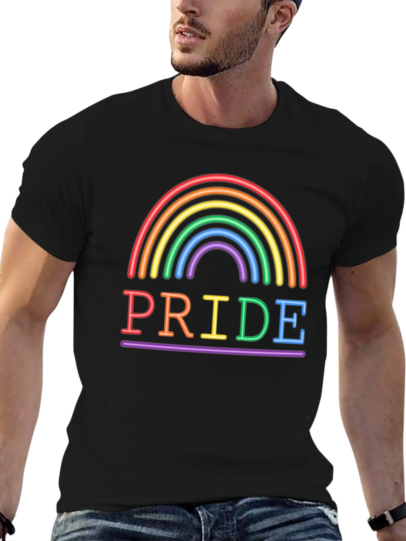 Pride Rainbow Graphic Tee - LGBTQ+ Support