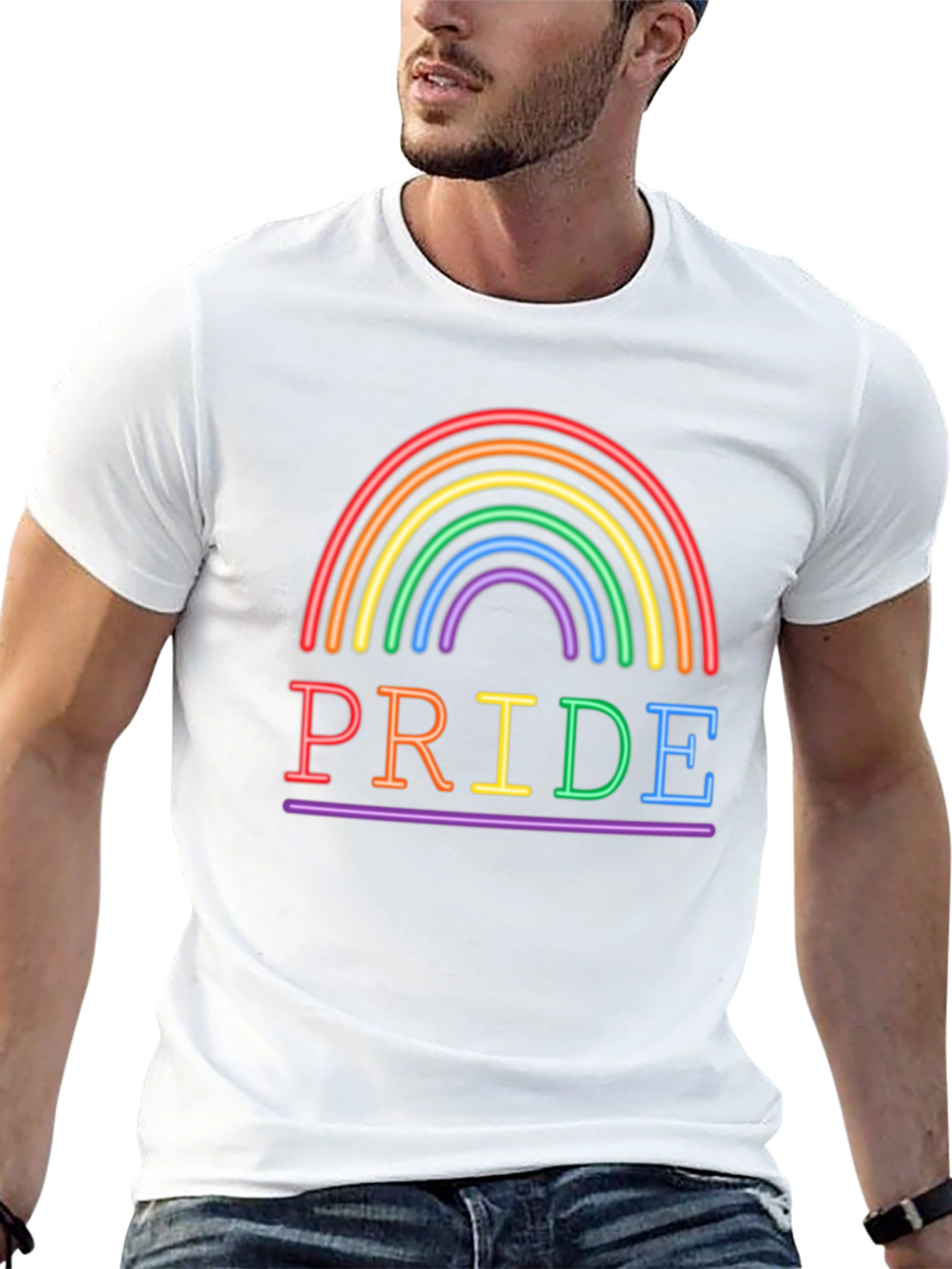 Pride Rainbow Graphic Tee - LGBTQ+ Support