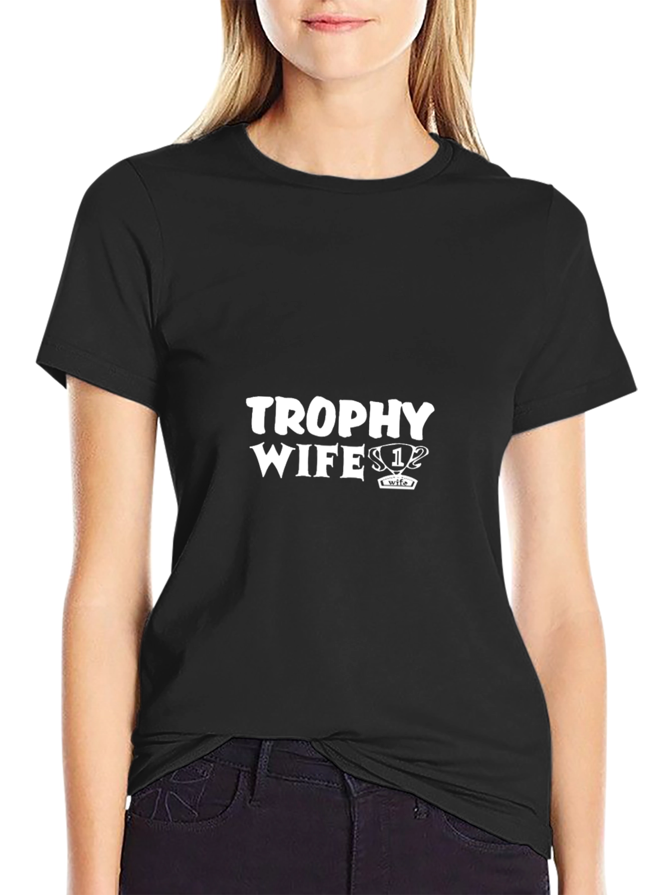 Trophy Wife Graphic Tee - Black Cotton Shirt