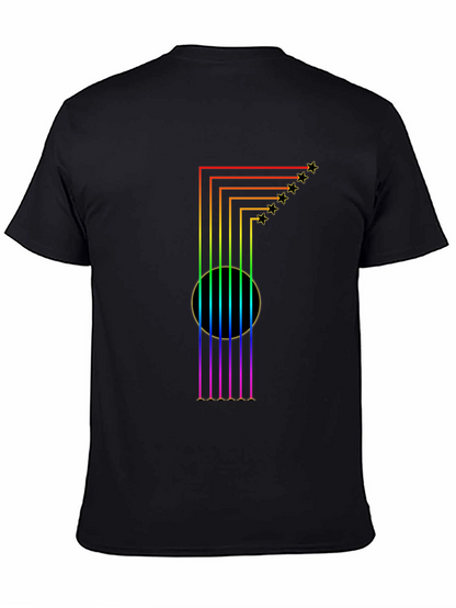 Rainbow Guitar T-Shirt: Starry Musical Style