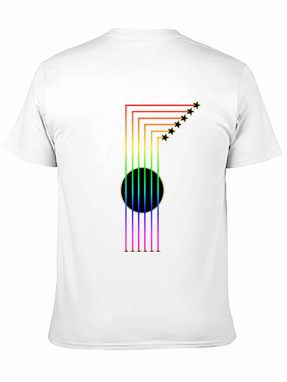 Rainbow Guitar T-Shirt: Starry Musical Style
