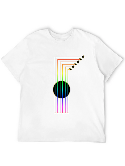 Rainbow Guitar T-Shirt: Starry Musical Style