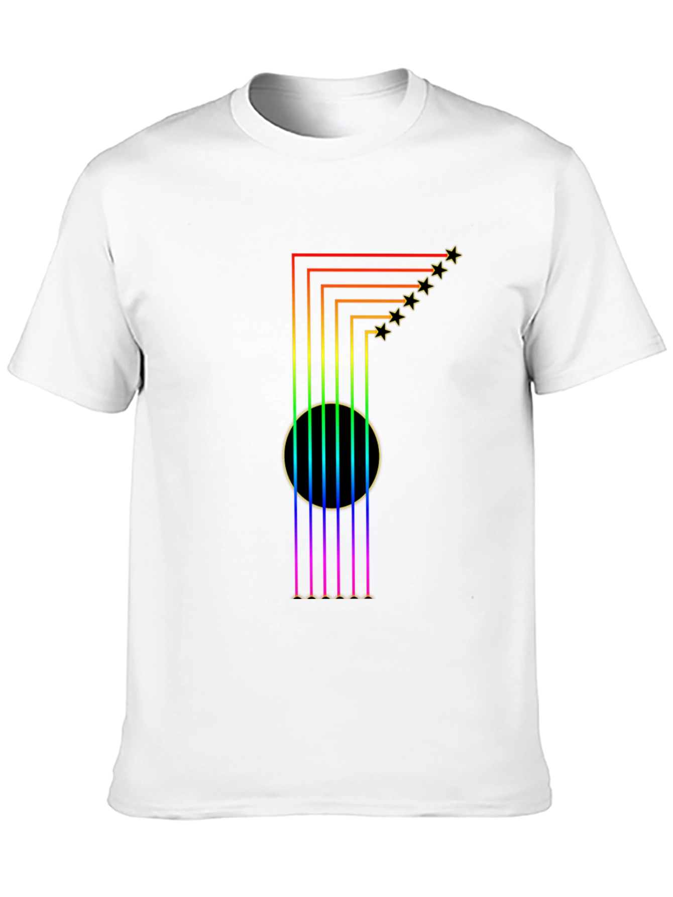 Rainbow Guitar T-Shirt: Starry Musical Style