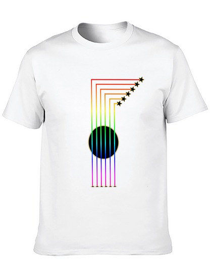 Rainbow Guitar T-Shirt: Starry Musical Style