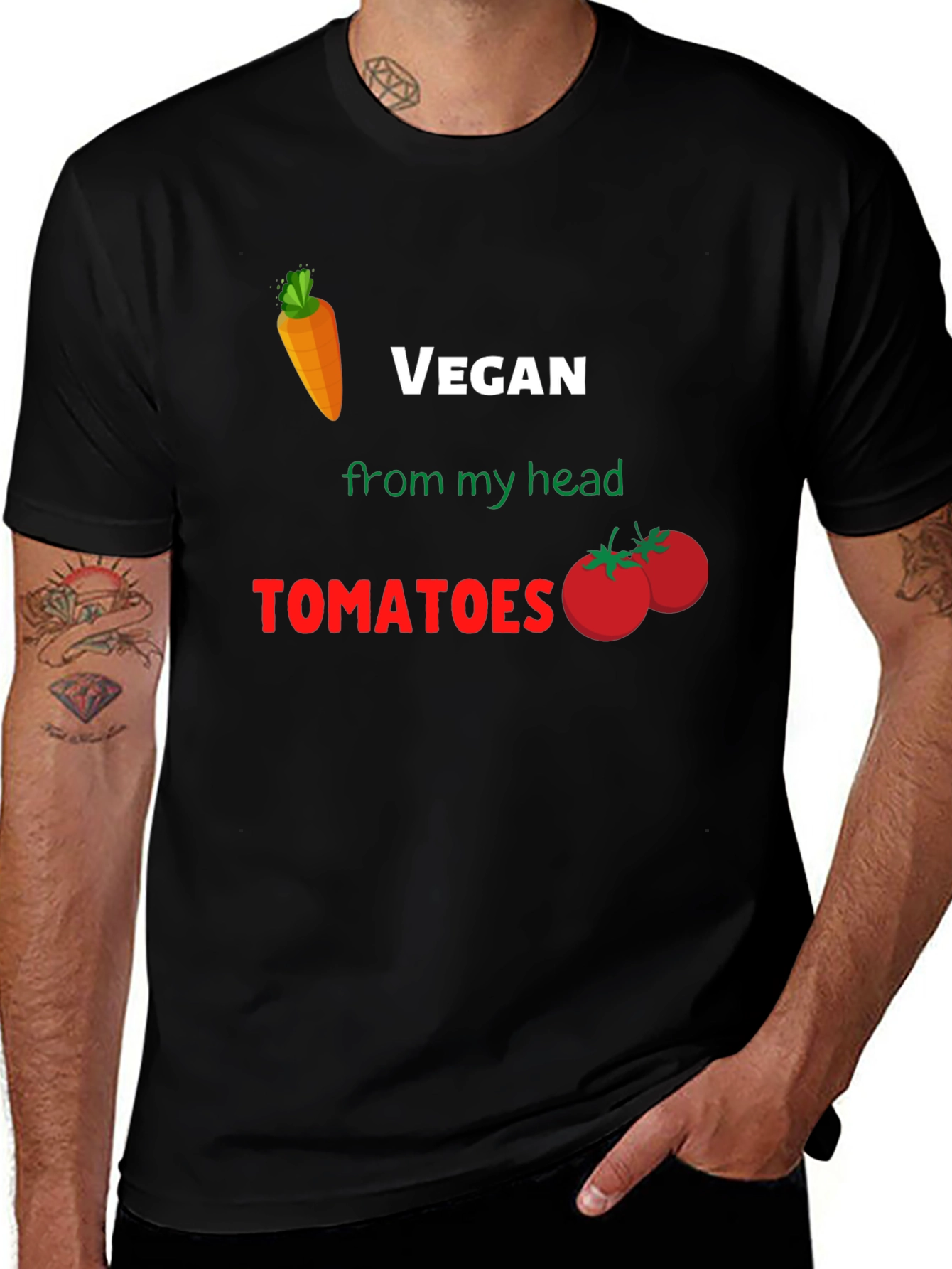 Vegan From My Head Tomatoes T-Shirt