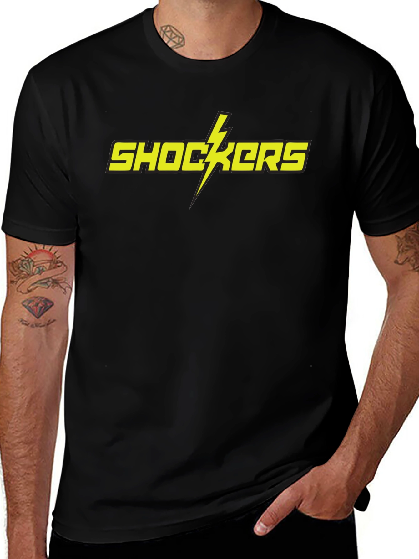 Shockers Graphic Tee - Bold Yellow Lightning Bolt T-Shirt