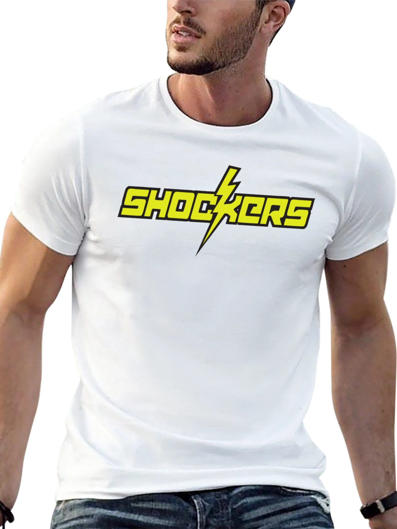 Shockers Graphic Tee - Bold Yellow Lightning Bolt T-Shirt