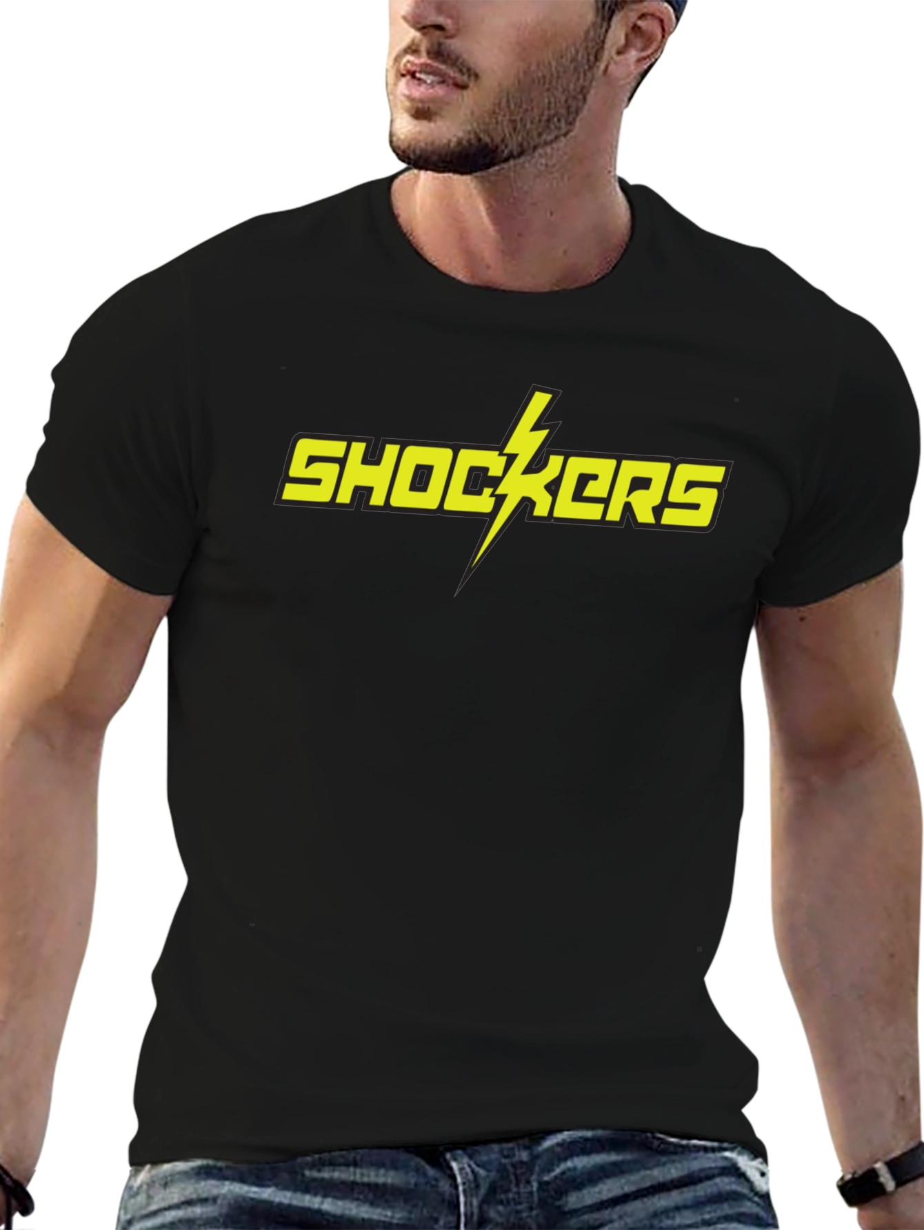 Shockers Graphic Tee - Bold Yellow Lightning Bolt T-Shirt