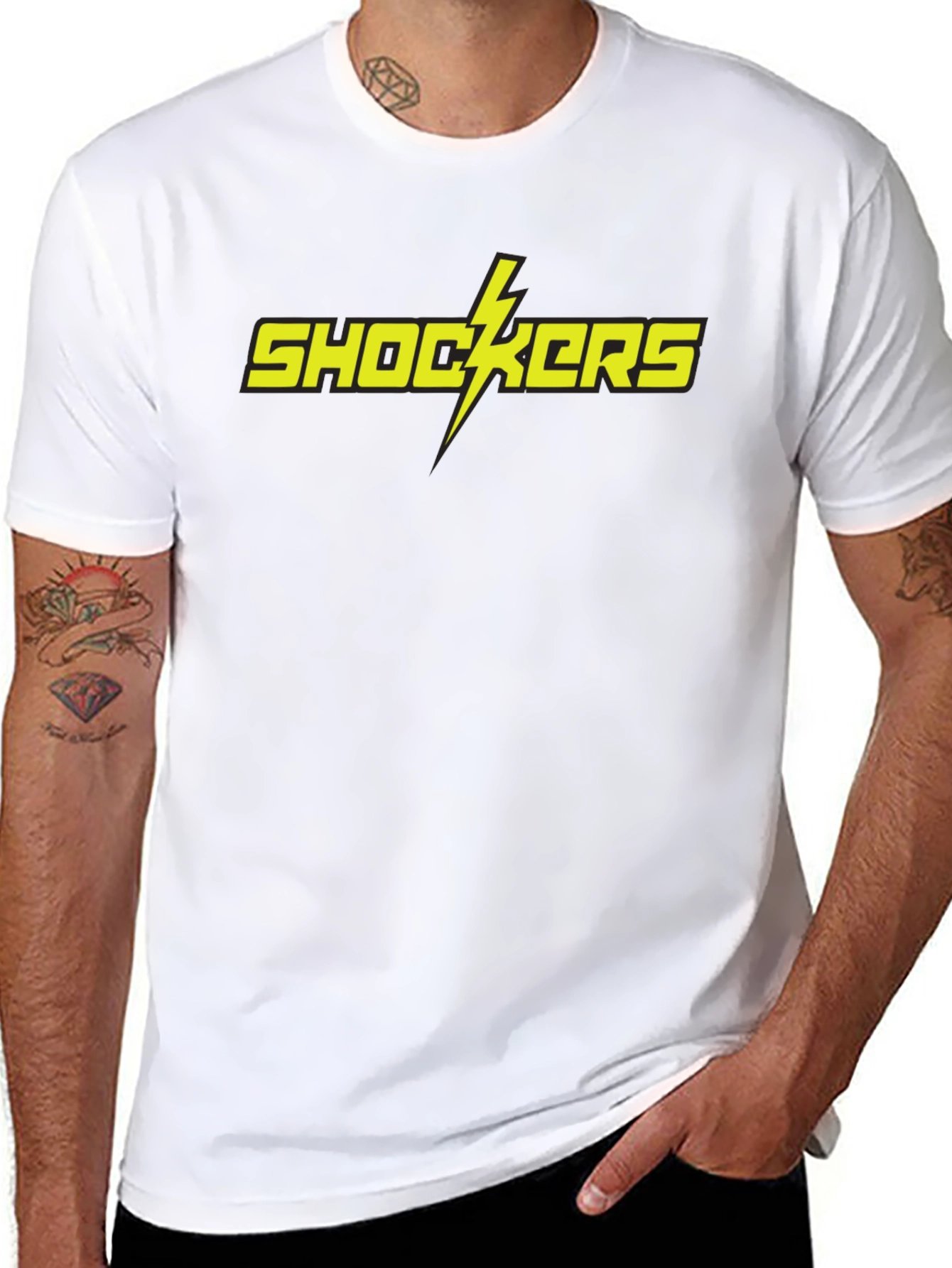 Shockers Graphic Tee - Bold Yellow Lightning Bolt T-Shirt