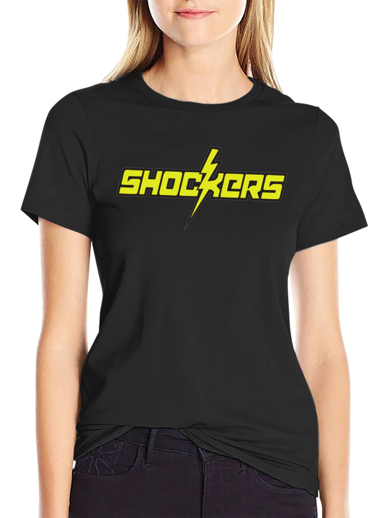 Shockers Graphic Tee - Bold Yellow Lightning Bolt T-Shirt