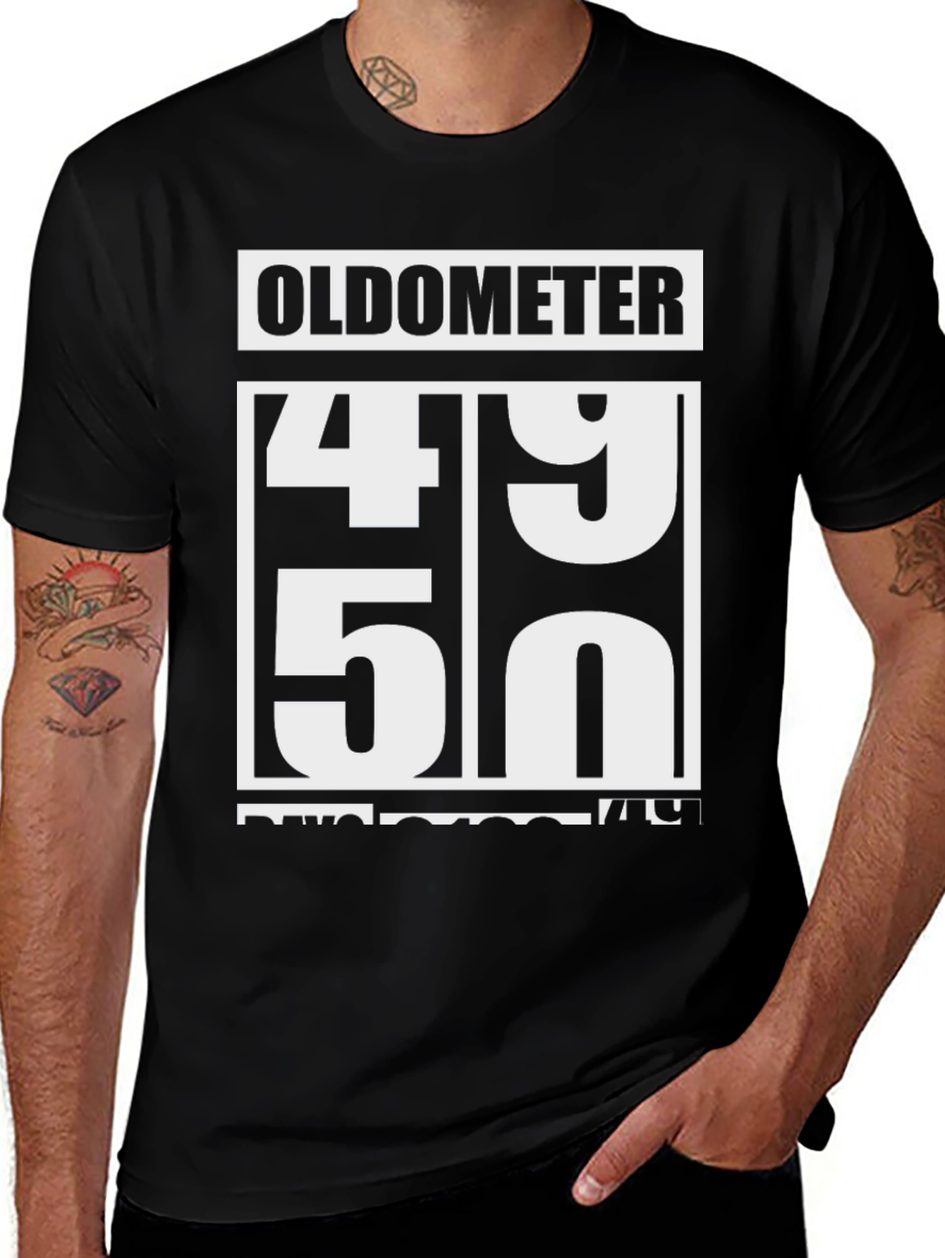 Oldometer 49-50 Funny Birthday T-Shirt