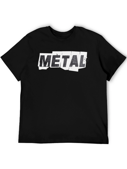 Metal Graphic Print Black T-Shirt