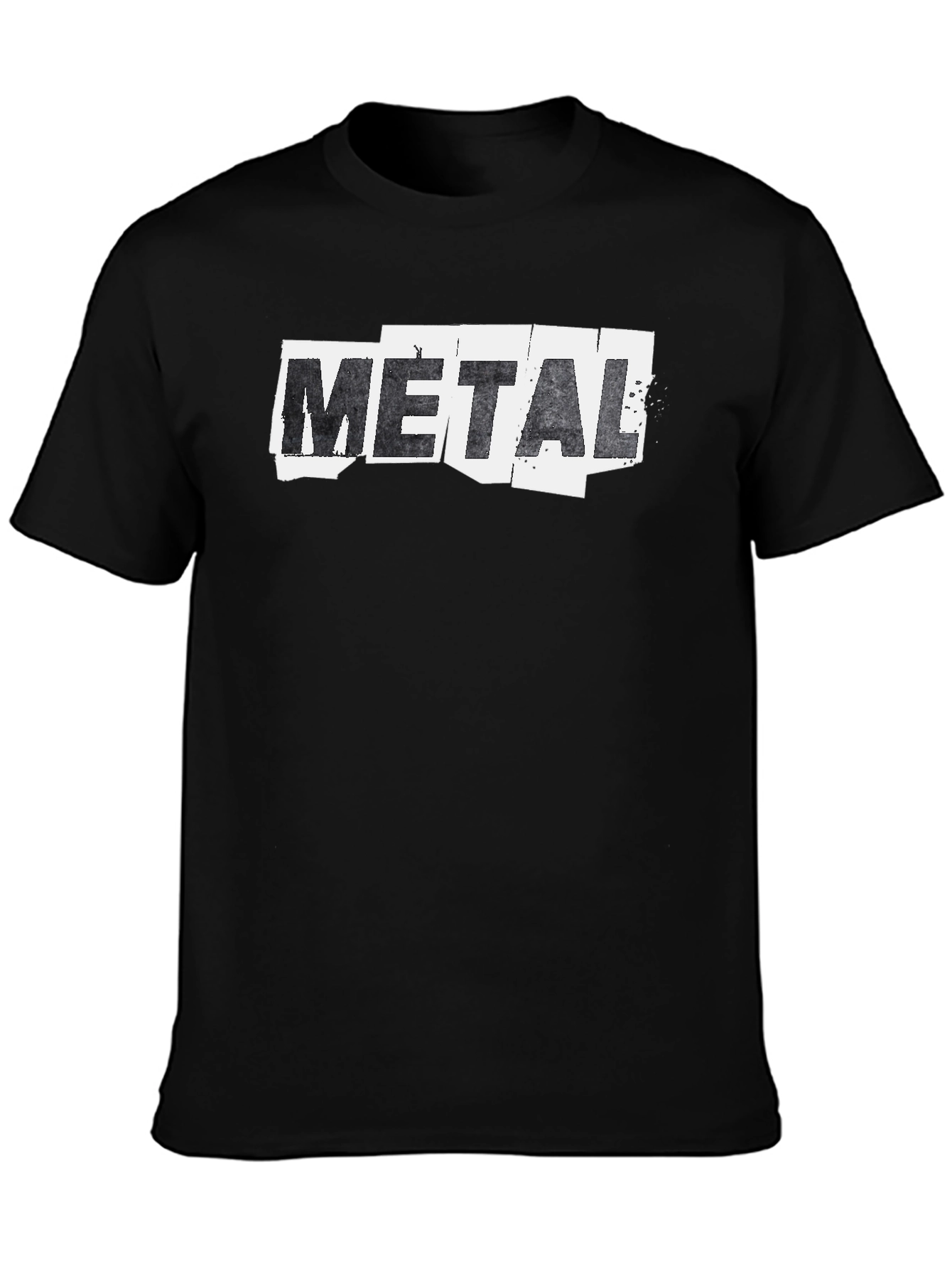 Metal Graphic Print Black T-Shirt