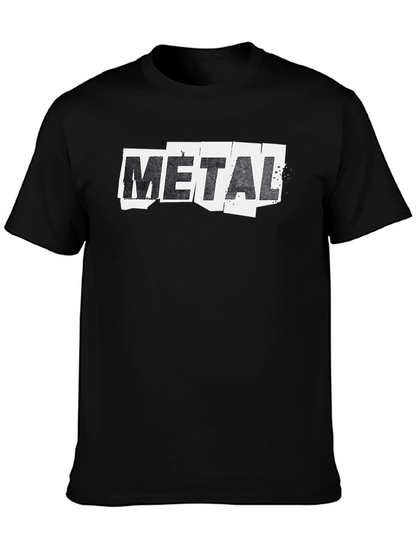 Metal Graphic Print Black T-Shirt