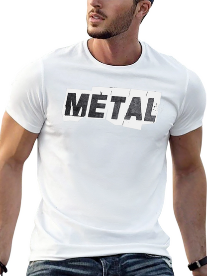 Metal Graphic Print Black T-Shirt