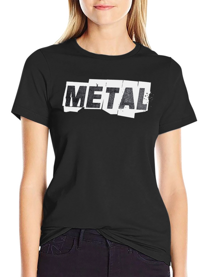 Metal Graphic Print Black T-Shirt